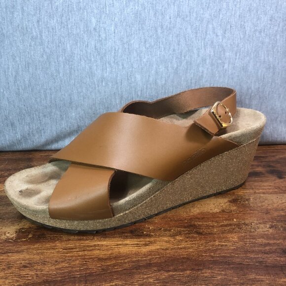 Papillio 40 US 9 Birkenstock Samira Ring Buckle Brown Wedge Sandals Slingback - Picture 5 of 10